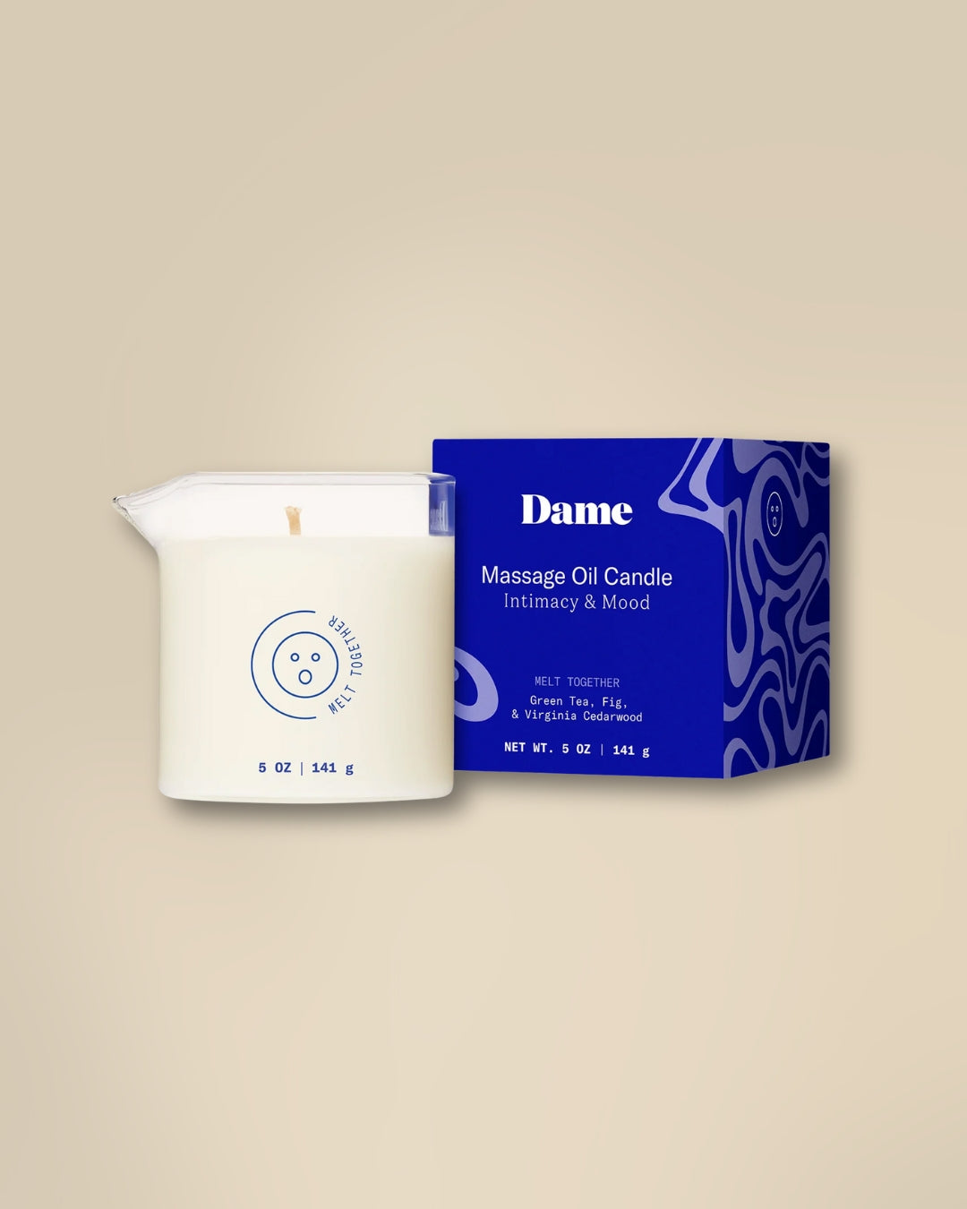Dame Massage Oil Candle Melt Together