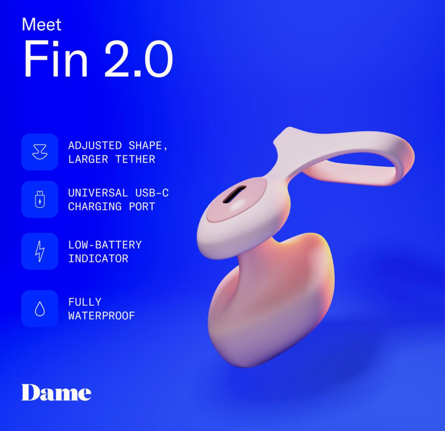Dame Fin Finger Vibrator